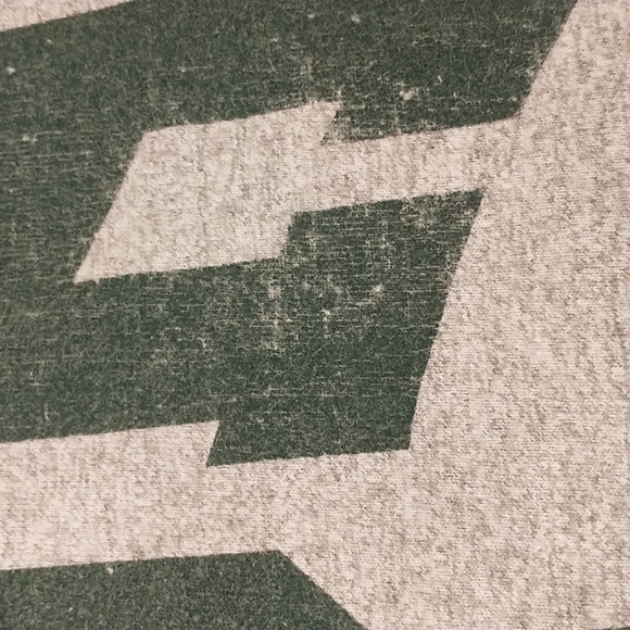 Notre Dame Irish Crop Cut Off Tee Rolled Edge Heather Gray T Shirt Top Made USA - Picture 5 of 8